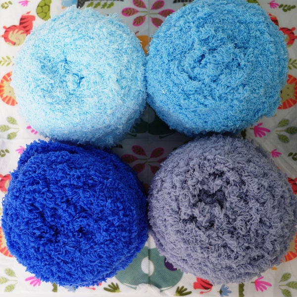 Série bleue 4 couleurs - 100 g de laine pour ours en peluche, Phildar DOUCE, laine douce pour bébé, laine poilue, laine pelucheuse, laine pour jouet, laine pour enfants