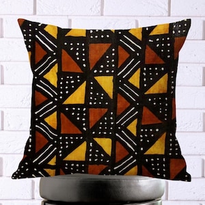 African Tribal Culture Pillow Cover 18x18, Black Art Pillow Cover, African Pillow Cushion, , Afrocentric Home Decor