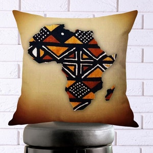 African Tribal Culture Pillow Cover 18x18, Black Art Pillow Cover, African Pillow Cushion, , Afrocentric Home Decor