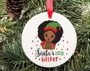Personalized African American Baby Girl Christmas Ornament - Custom Keepsake For Toddler, Giftable Box - View #7