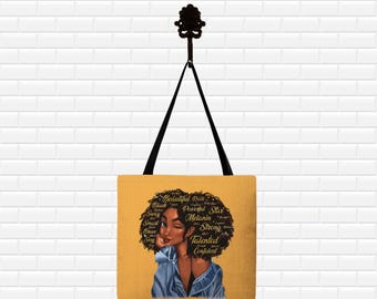 Black Queen Tote Bag, Afro Tote Bag Purse,African American Gifts, Afrocentric Tote Bag, Gift for her, Gift for Mom, Gift for Girlfriend