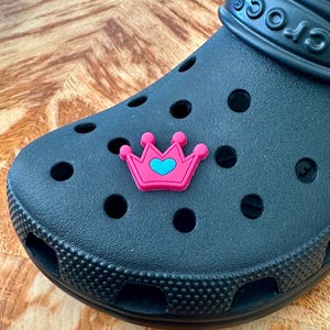 Pink Queen Crown Shoe Charm, Pink Princess Crown Shoe Charms, Shoe Decoration