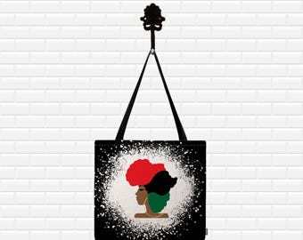 Black history Tote Bag, Black Girl Afro Tote, Black Woman Purse, African American Gifts, Afrocentric Tote Bag, Black woman Gift