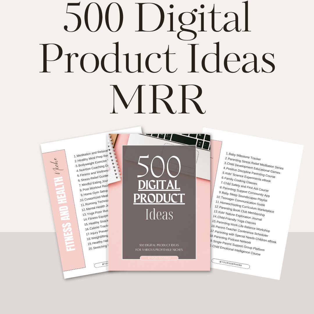 500 Digital Product Ideas for Passive Income, MRR, Canva Template, PLR ...