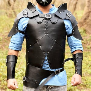 Viking Cosplay Knight Armor, Mens Ren Faire Viking Cosplay Costumes, Medieval Fantasy Leather Chest Armor, Steampunk Samurai Warrior Costume