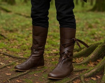 Mens Medieval Viking Boots: Renaissance Pirate Shoes