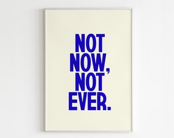 Not Now, Not Ever - Fine Art Screen Print (76cm X 57cm) - 1 OF 3