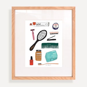 Toiletries Fine Art Print. Original illustration A4/A3 image 1