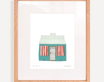 Yarraville House - Art Print. Original illustration of a cute house in Melbourne's west. (A4/A3)