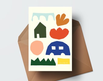 Cutouts - RADICAL Greeting Card (blank). Made in Melbourne.