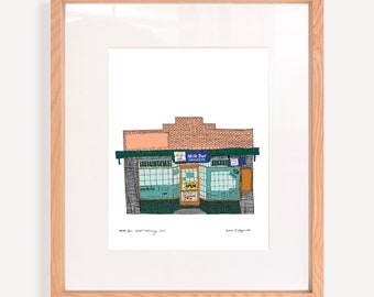 West Footscray Milk Bar II - Art Print. Original illustration from Melbourne (A4/A3)