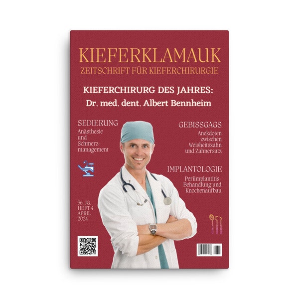 Kieferchirurg Geschenk | Leinwand | Geschenk für Arzt | Geschenkideen für Ärzte | Geschenke medizinisches Personal | Medizin Geschenke