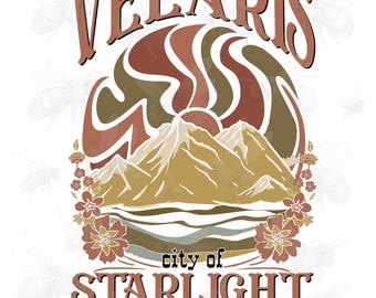 Velaris City Of Starlight PNG SVG, Acotar Series Png, The Night Court City Of Starlight PNG Include, Bookish Merch, Front Back, Roses Series