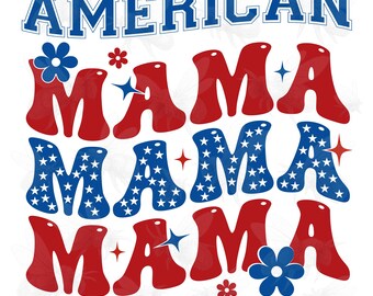 American Mama PNG SVG, American Mama SVG, July 4th Png, 4th of July Png, Retro American Mama Checkered Lightning Sublimation Png