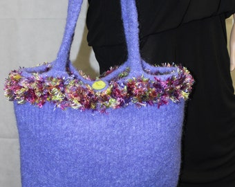 Knit Felted Handbag, Knitted Handbag, Women's Handbag, Tote Bag, Shoulder HandbagVery Chic Large Felted Handbag