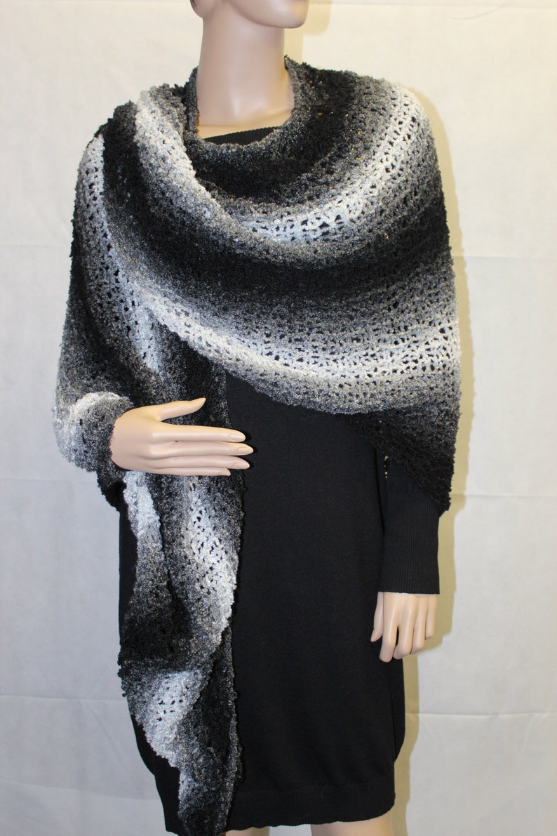 black knitted shawl