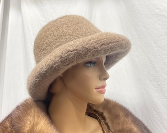 Felted Hat, Seller Designed and Created; Faux Fur Trim  display picture 3