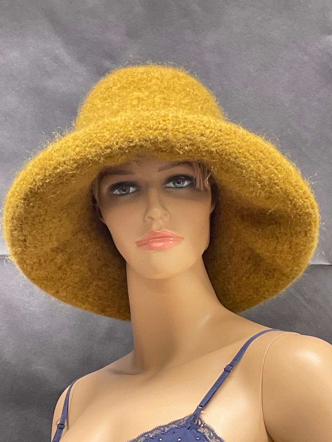 Wool Felted Hat Hand Knit Hat Felted Wool & Mohair Bowler Etsy