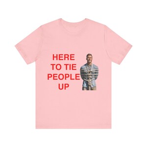 Camiseta Here To Tie - M (arte bondage, sujeción de cuerda, regalo pervertido)