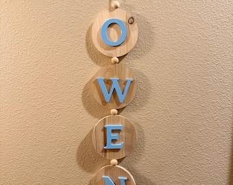 Plaque nominative BOHO en bois