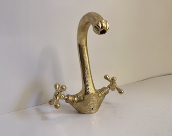 Handcrafted Moroccan Brass Faucet with Engraved Detailing