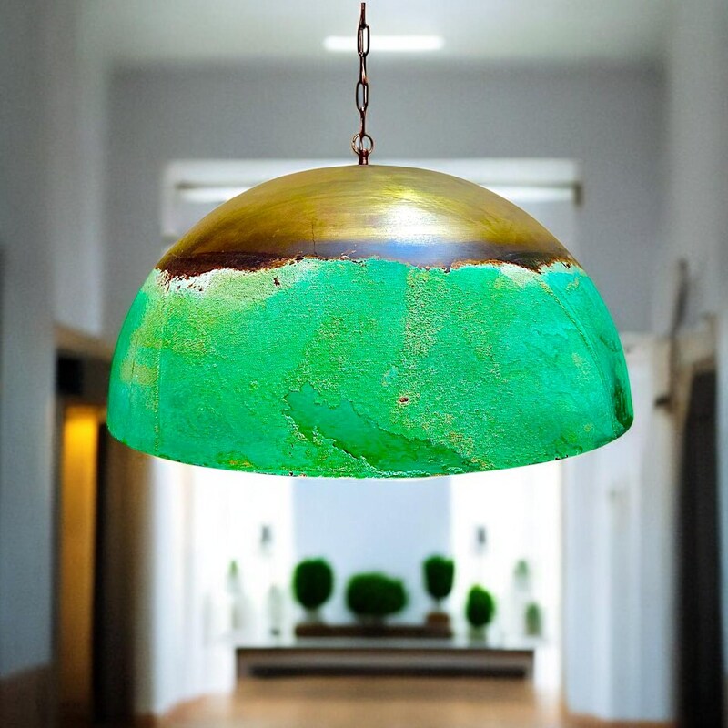 Green Pendant Light - Etsy