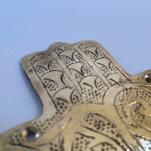 Traditional Moroccan Brass Hamsa Wall Hook Brass Khmissa zdjęcie 3