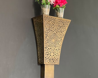 Handgemaakte Marokkaanse koperen wandlamp, wandkandelaar