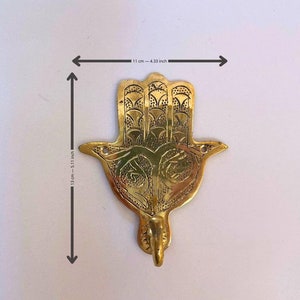 Traditional Moroccan Brass Hamsa Wall Hook Brass Khmissa zdjęcie 6