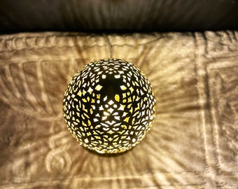 Radiant Nights: Handmade Moroccan Gold Bedside Table Lamp