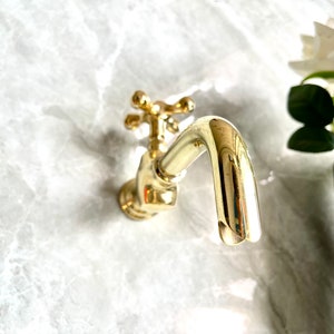 Wall Faucet  Brass Water tap, Water Spigot  Antique garden tap  Wall Mounted pure brass faucet garden tap Handcrafted Brass Wall Tap