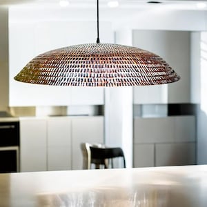Handmade Hammered Copper Pendant Light | Large Dome Kitchen Island Lighting | Modern Farmhouse Lamp