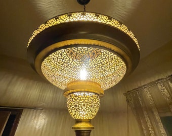 chandelier pendant , pendant ceiling lamp , Moroccan brass pendant lamp, moroccan lamp