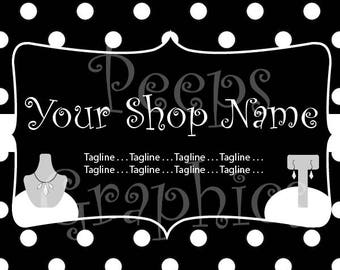 Full Graphics Set: Polka Dot/Jewelry - Complete Business Set (Etsy, Social Media, Business Card)