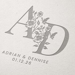 Modern wedding Monogram, Premade Logo Design, Wedding Couple Logo, Minimalist Wedding Monogram, Initial Logo, Elegant wedding monogram