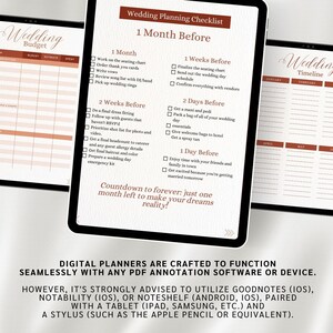 Digital Wedding Planner Tablet Digital Hyperlinked Wedding Budget template Planner Organizer goodnotes Tablet Wedding Checklist template image 6