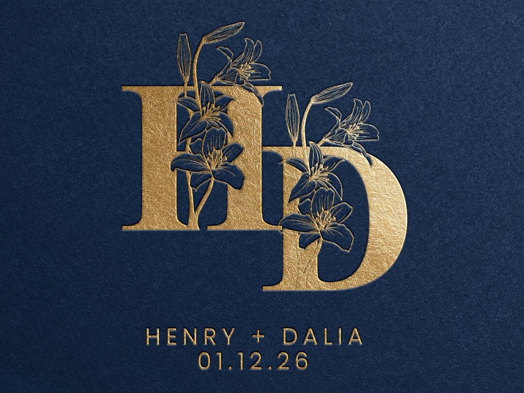 Modern Wedding Monogram, Premade Logo Design, Wedding Couple Logo ...