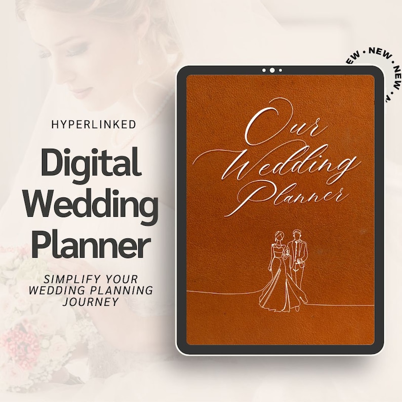 Digital Wedding Planner Tablet Digital Hyperlinked Wedding Budget template Planner Organizer goodnotes Tablet Wedding Checklist template zdjęcie 1