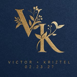 Modern wedding Monogram, Premade Logo Design, Wedding Couple Logo, Minimalist Wedding Monogram, Initial Logo, Elegant wedding monogram