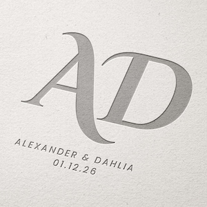 Minimalist wedding Monogram, Premade Logo Design, Wedding Couple Logo, Minimalist Wedding Monogram, Initial Logo, Modern wedding monogram