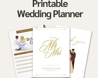 30+ Pages Canva Wedding Planner Printable Canva Template Minimalist Wedding Planner Journal Wedding Planning Binder Personalized Template