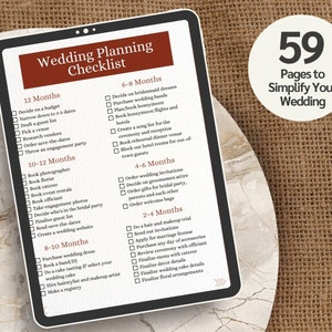 Digital Wedding Planner Tablet Digital Hyperlinked Wedding Budget template Planner Organizer goodnotes Tablet Wedding Checklist template zdjęcie 5