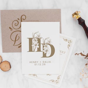 Modern wedding Monogram, Premade Logo Design, Wedding Couple Logo, Minimalist Wedding Monogram, Initial Logo, Floral wedding monogram