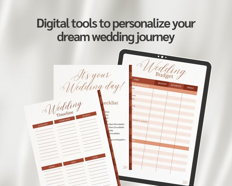 Digital Wedding Planner Tablet Digital Hyperlinked Wedding Budget template Planner Organizer goodnotes Tablet Wedding Checklist template zdjęcie 3