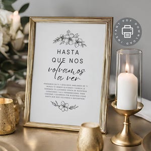 Spanish Memorial Table Sign, Hasta Que Nos Volvamos A Ver, Memorial Quote Printable, Memorial Decor Wedding Sign Digital Download ID480