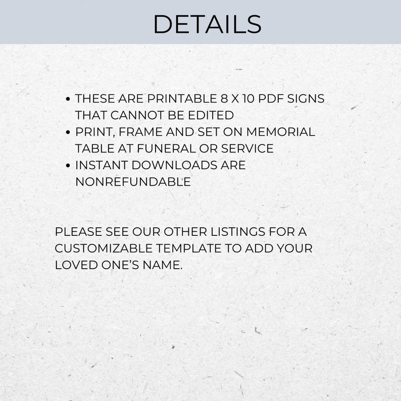 Funeral Sign Bundle, Memorial Poster Pdfs, Celebration of Life ...