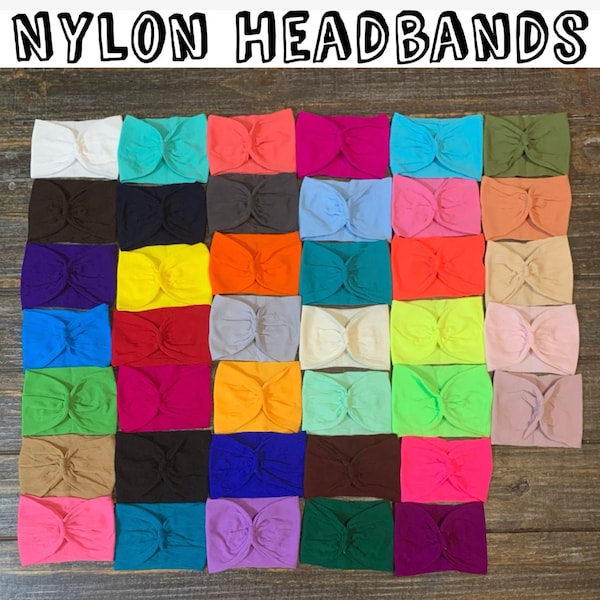 Nylon Headbands 3" Wide Baby Wholesale Elastic Headband Supplies You Pick Colors DIY Stretch Baby Shower Gift Newborn Infants Babies