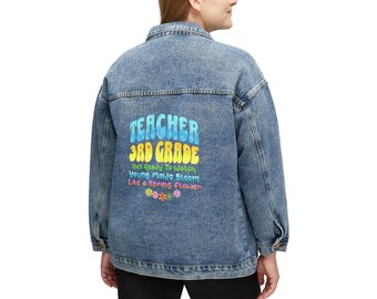 Teacher Denim Jacket for Women. Teacher Jacket for Women. Relaxed, oversized fit