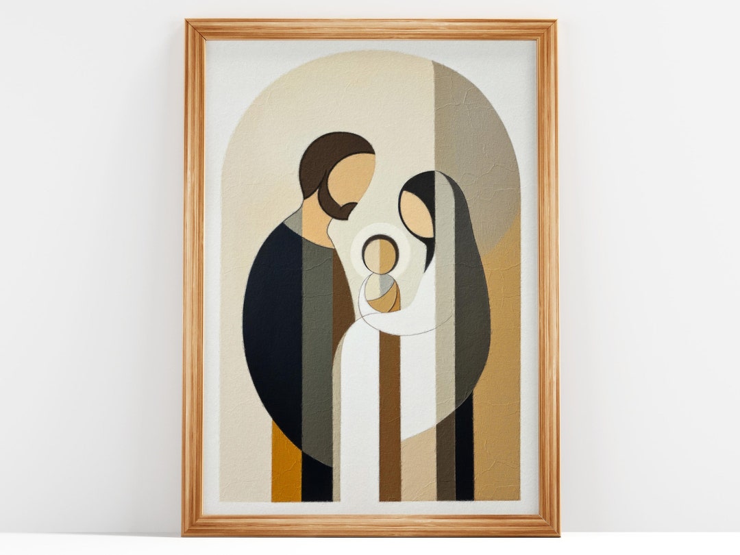 Holy Family Art Print: Geometric Minimalist Catholic Wall Art (digital ...