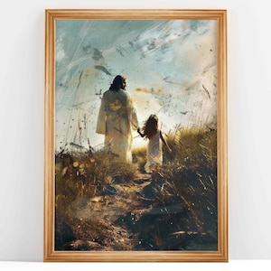 Walking with Jesus | Jesus With Kids | Christian Oil Painting | Christian wall art | Jesus bild | Jesus wall art | DIGITAL DOWNLOAD #13